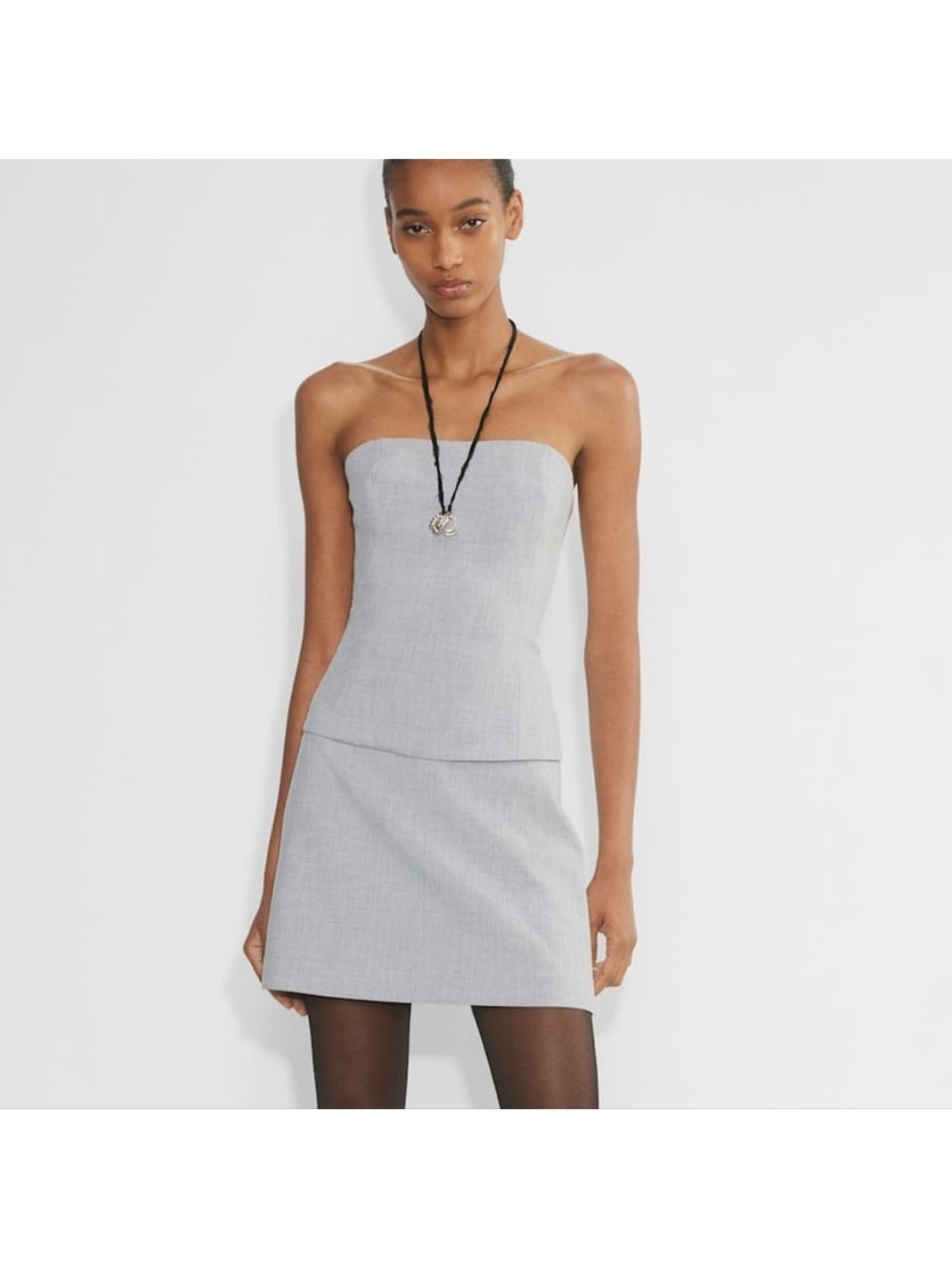 Aritzia Babaton skirt set light grey NWT